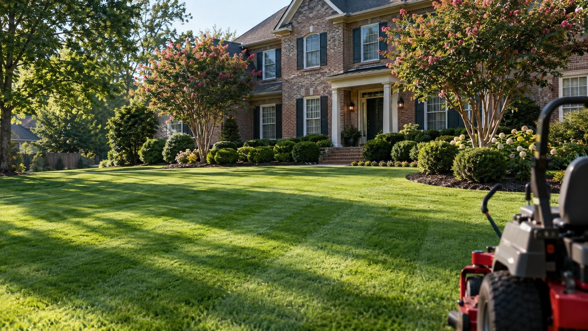Lawns with crisp stripes and thick turf