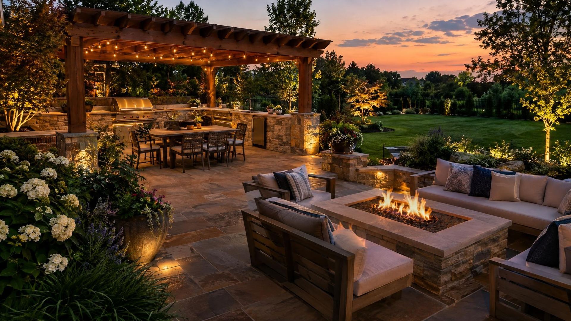 Outdoor living spaces for every evening
